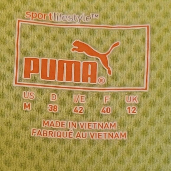 ❣️HP❣️Puma Sports Lifestyle lime green & turq cool cell logo tank top sz: M - Picture 5 of 6